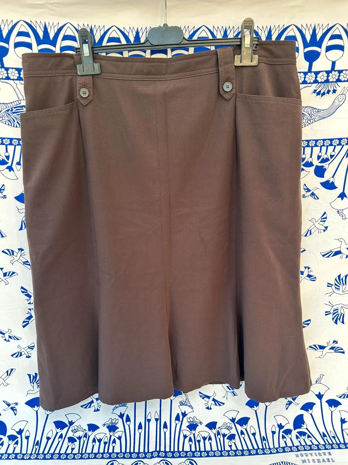 Jupe midi 48/4XL marron très bon état tendance